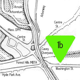 map of Casey Overpass at Arnold Arboretum