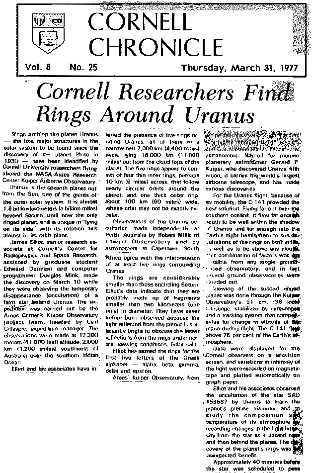 Cornell Chronicle, March 31, 1977