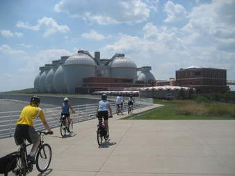 Cyclists on Deer Island