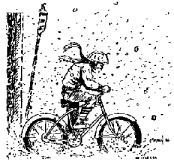 cyclist in snow