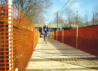 Doug crossing bridge